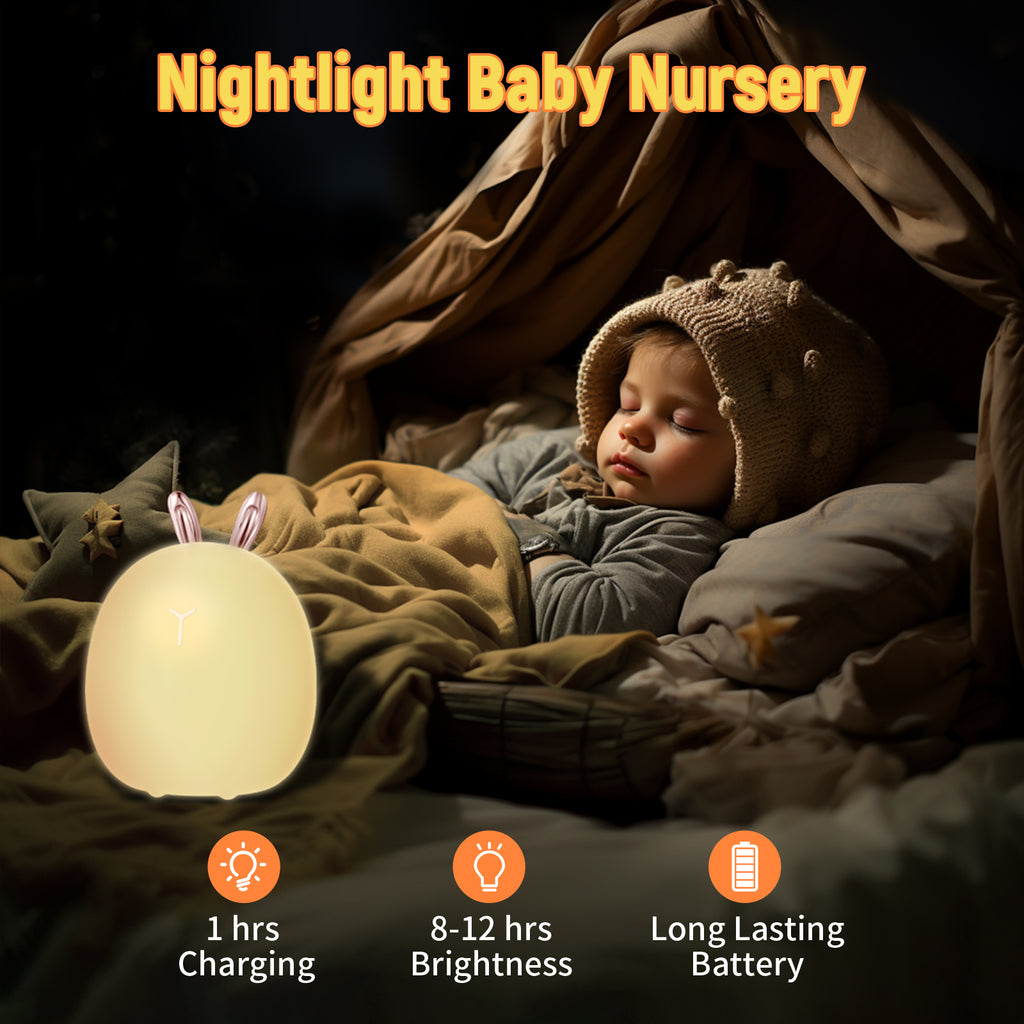 LumiBunny Adjustable Silicone Baby Night Light