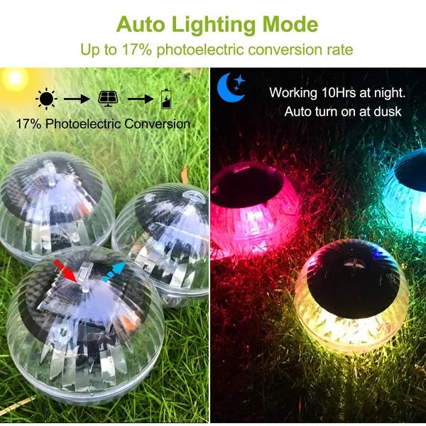 AquaGlow 7-Color Solar LED Floating Pool Lights