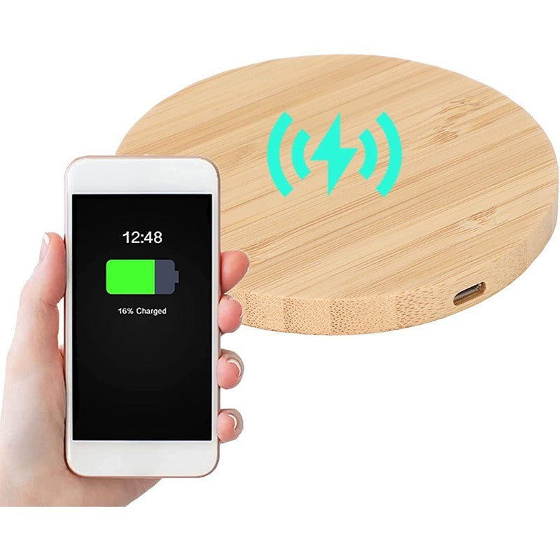 Bamboo Dual-Coil Vertical Wireless Charger Stand