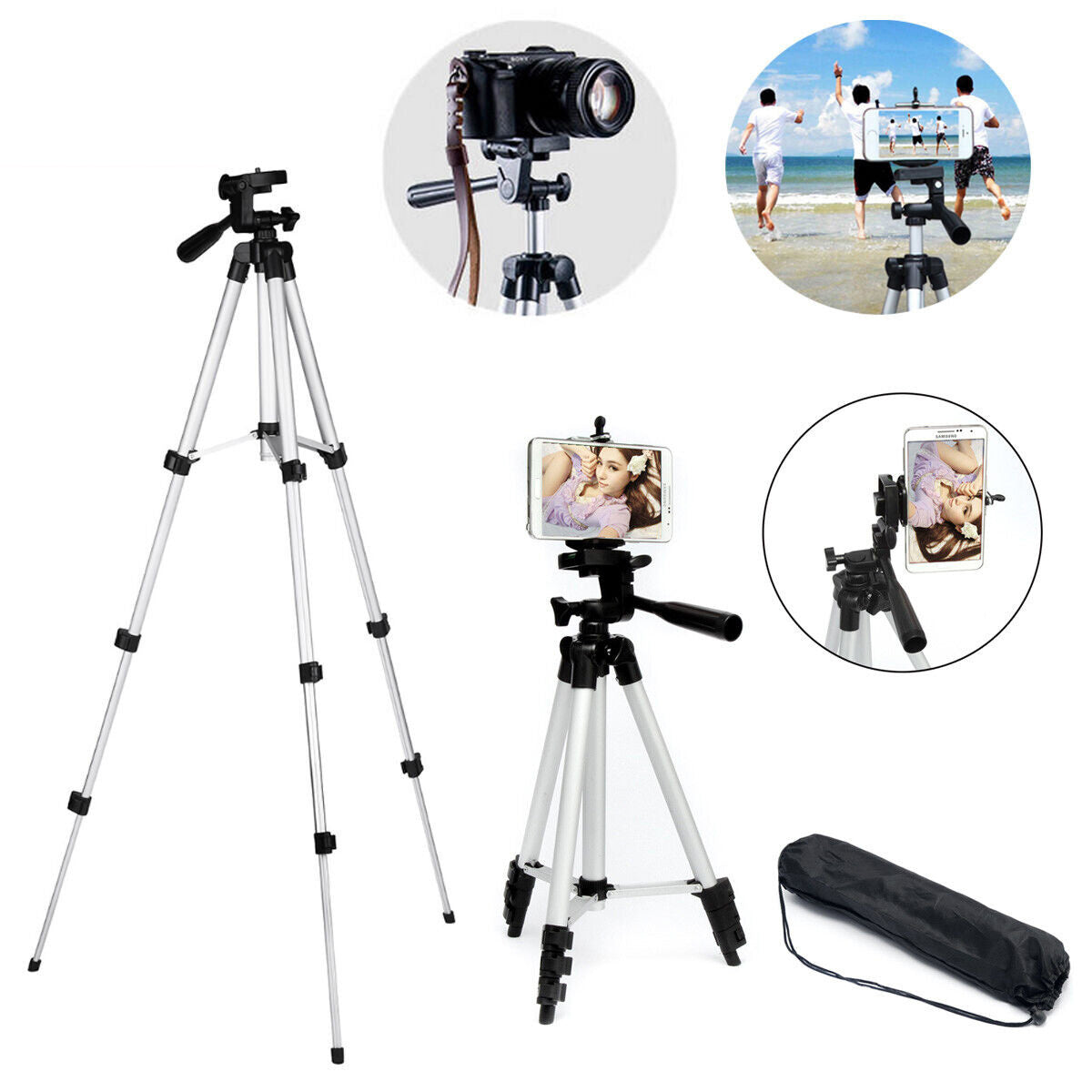 FlexiPro Professional Camera & Mobile Tripod Stand Holder