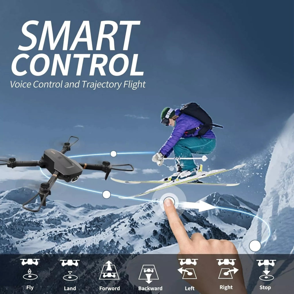 4DRC V4 Foldable Mini 4K HD Drone with 3 Batteries & Remote Control