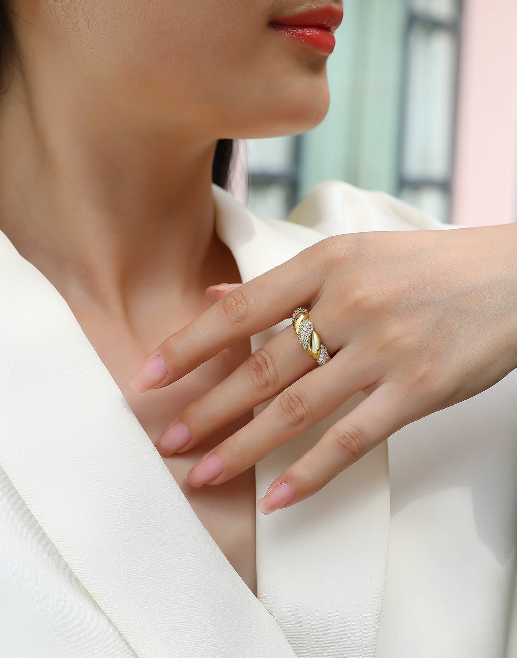 Tengman Moissanite Jewelry Set – S925 Silver With Gold Plating