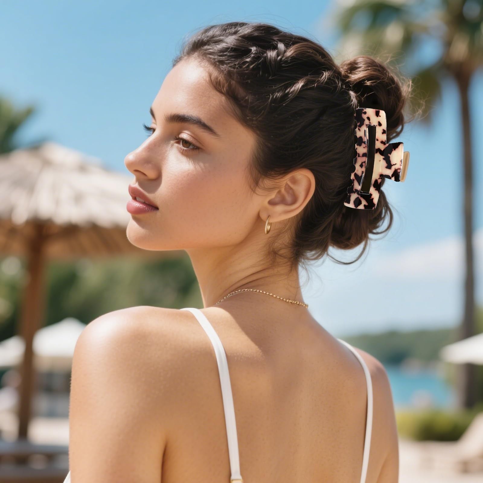 4-Pack Tortoise Hair Claw Clips – Strong Hold Acrylic Barrettes