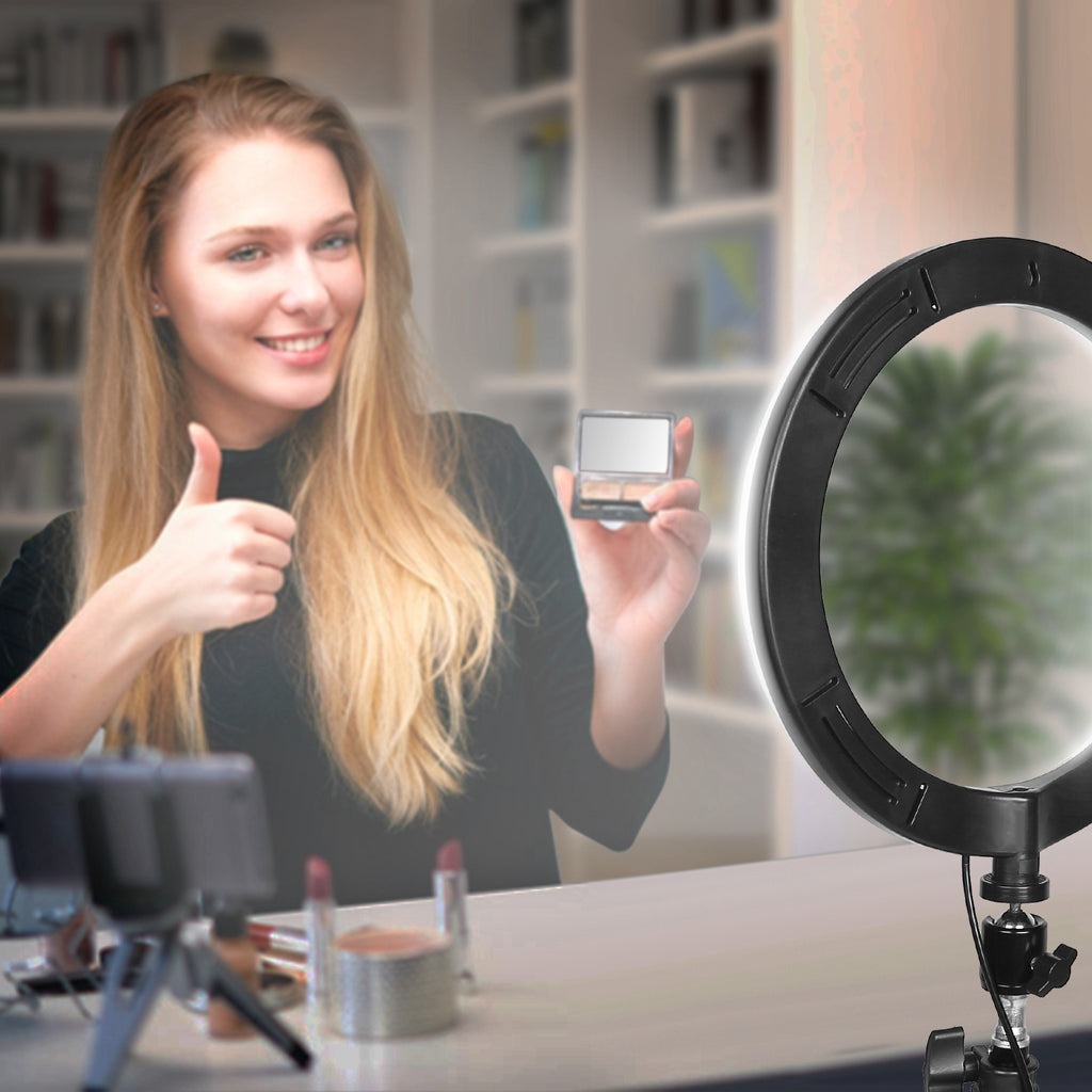 GlowPro 10" Dimmable LED Selfie Ring Light with Tripod & Phone Holder