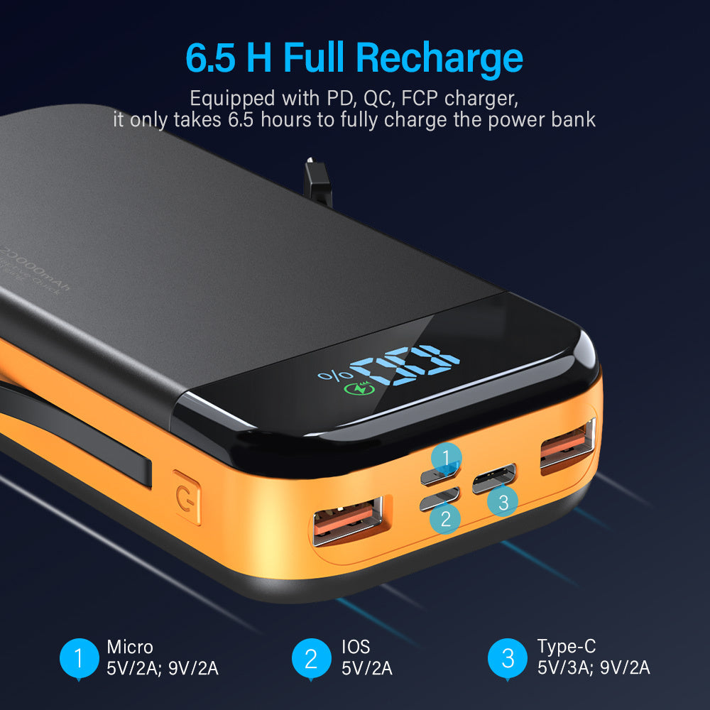 VoltView Dual-Wire Digital Display Super Fast Charging Power Bank