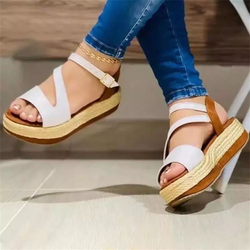 Women’s Hollow Platform Sandals – Stylish Buckle Strap Summer Shoes