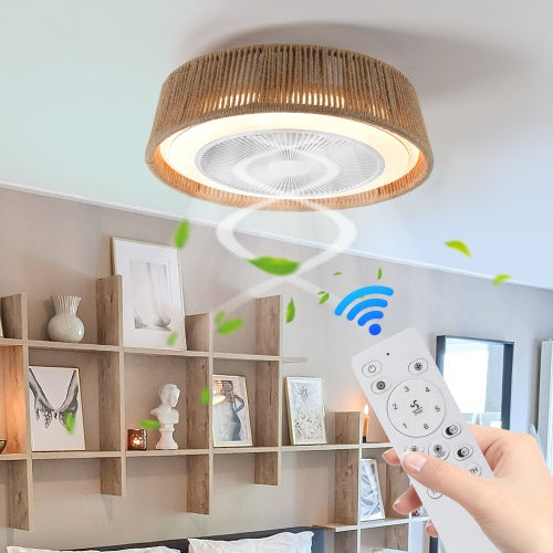 BohoBreeze LED Dimmable Ceiling Light with Built-in Fan