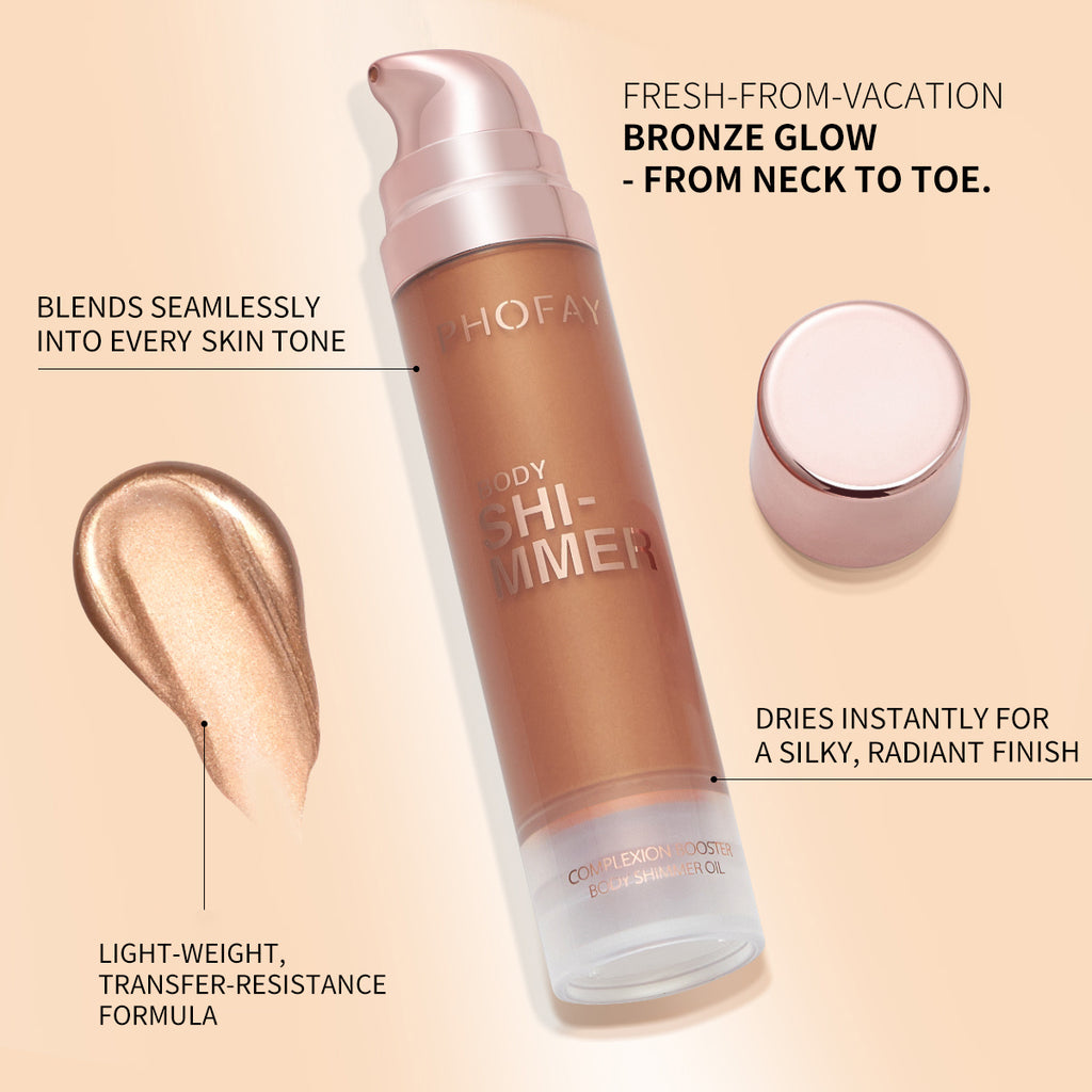 PHOFAY Glow Luxe Body Shimmer Oil – Radiant Hydrating Glow