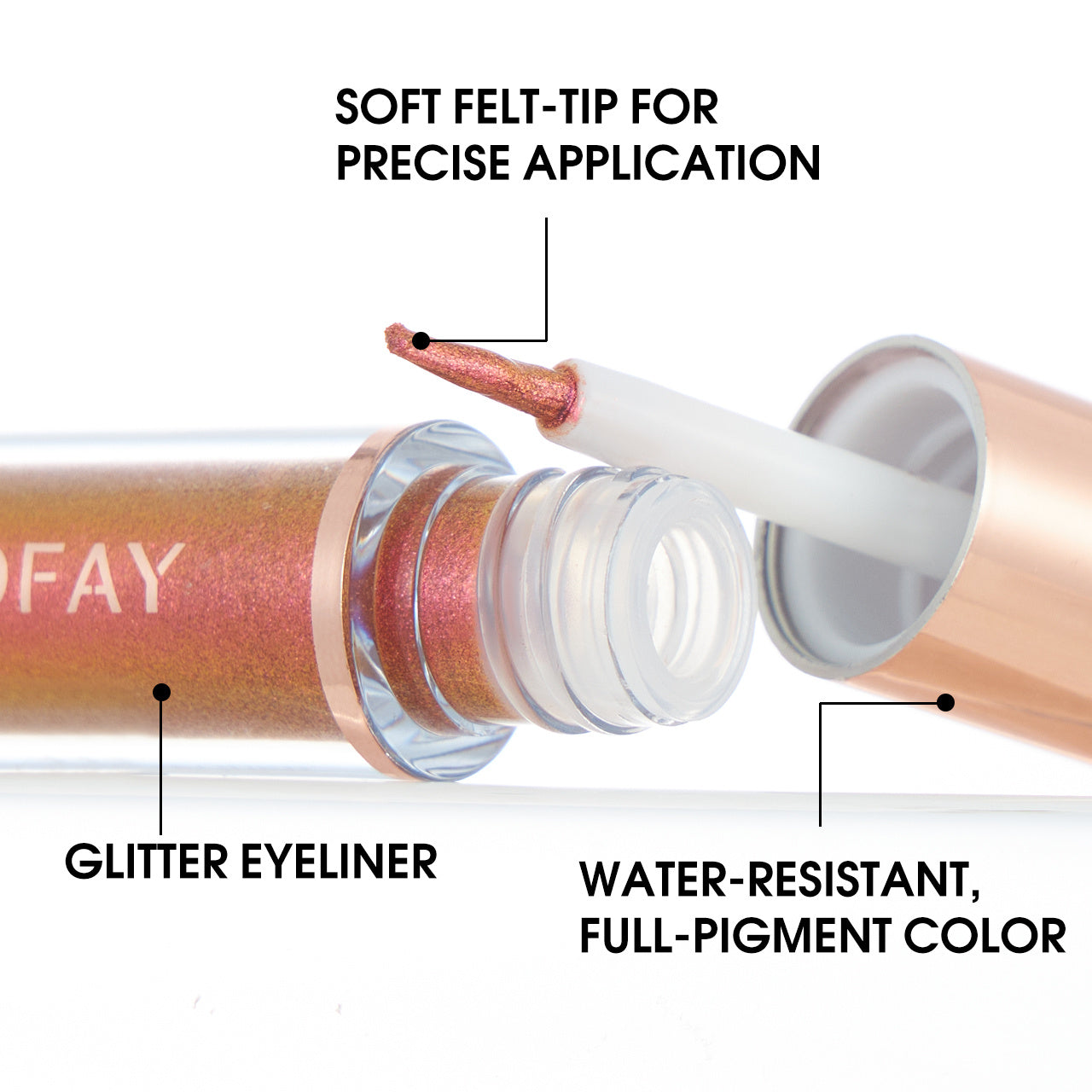 PHOFAY Liquid Glitter Eyeliner Set – Sparkling Precision Eye Glam