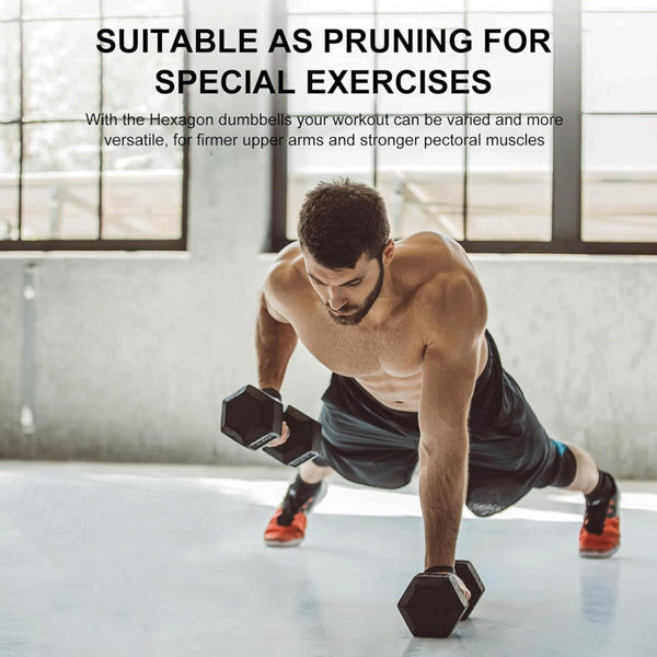 15LB Rubber-Coated Solid Cast Iron Dumbbells – Non-Slip Grip Fitness Weights (2-Pack)