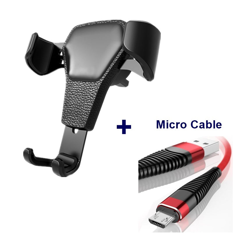 GripLux Leather Grain Gravity Car Phone Holder