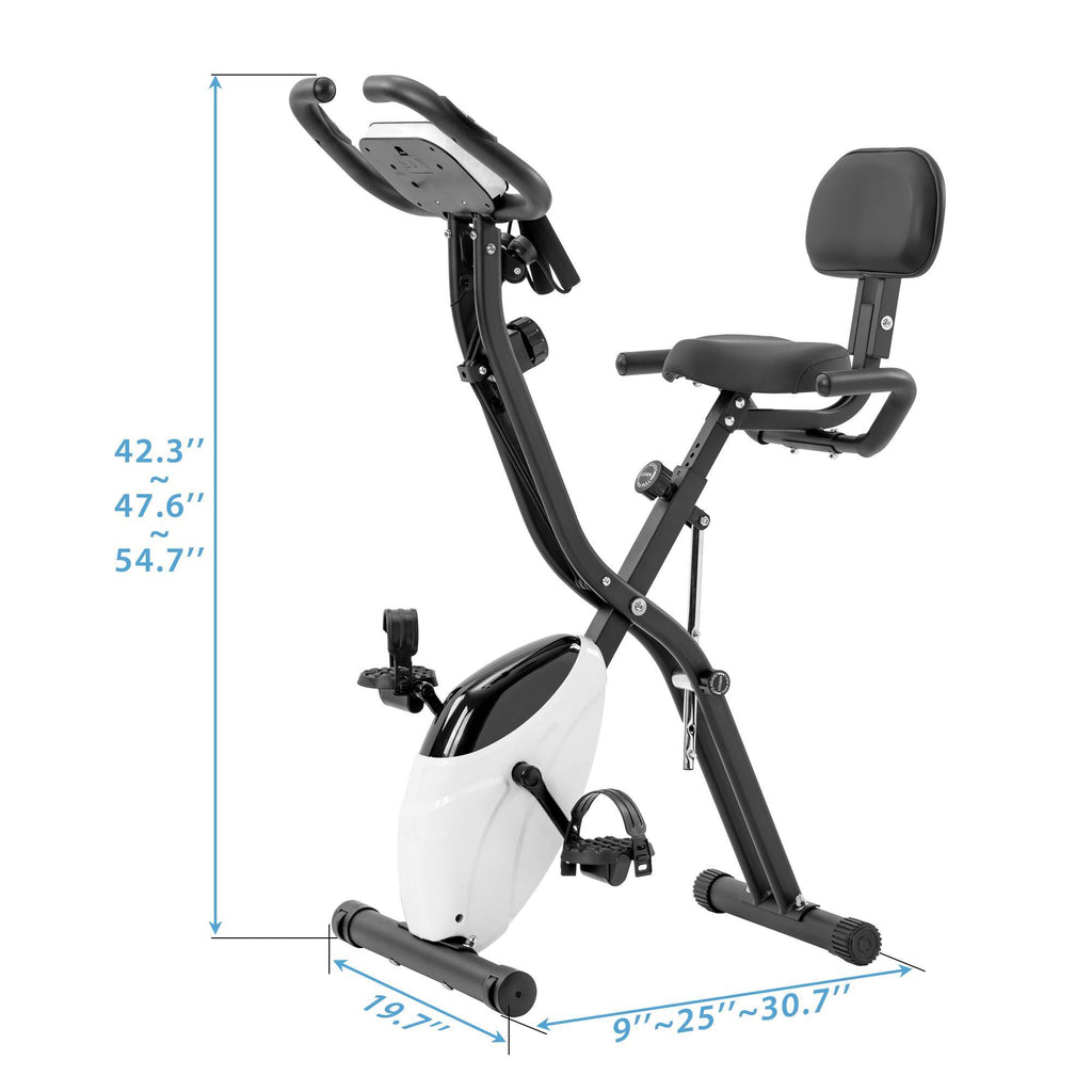 FlexFold Upright & Recumbent Folding Exercise Bike – 10-Level Tension
