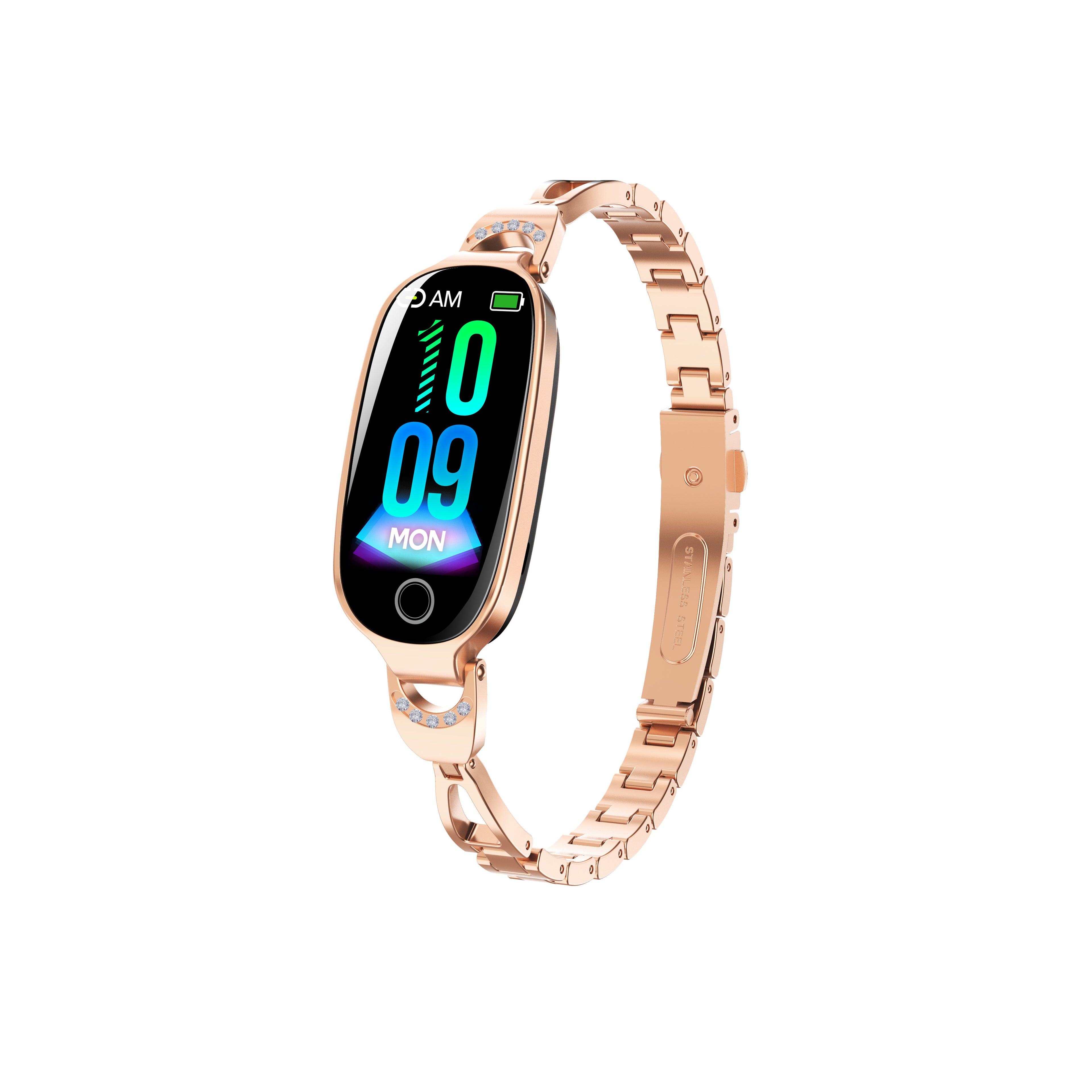 Golden Aura Women’s Smart Bracelet – Elegant Fitness & Health Companion