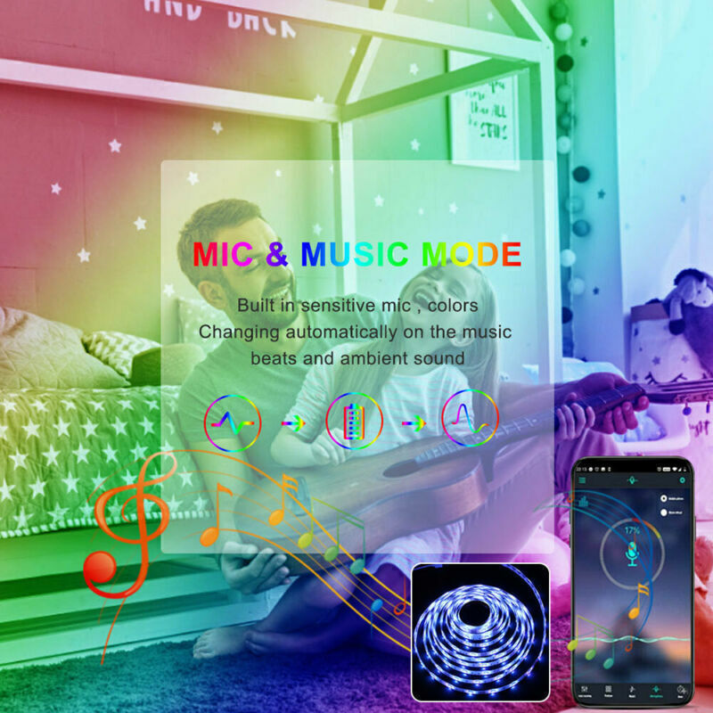 LumoGlow 5050 RGB LED Strip Lights with Bluetooth Remote