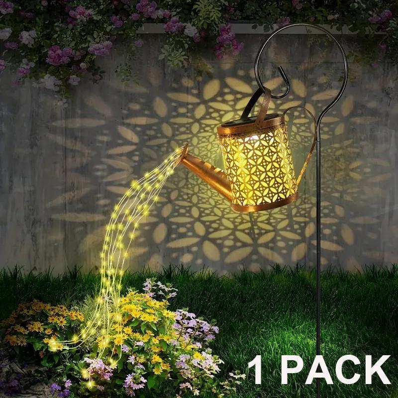 GlowCan 2-Pack LED Watering Can Solar String Lights