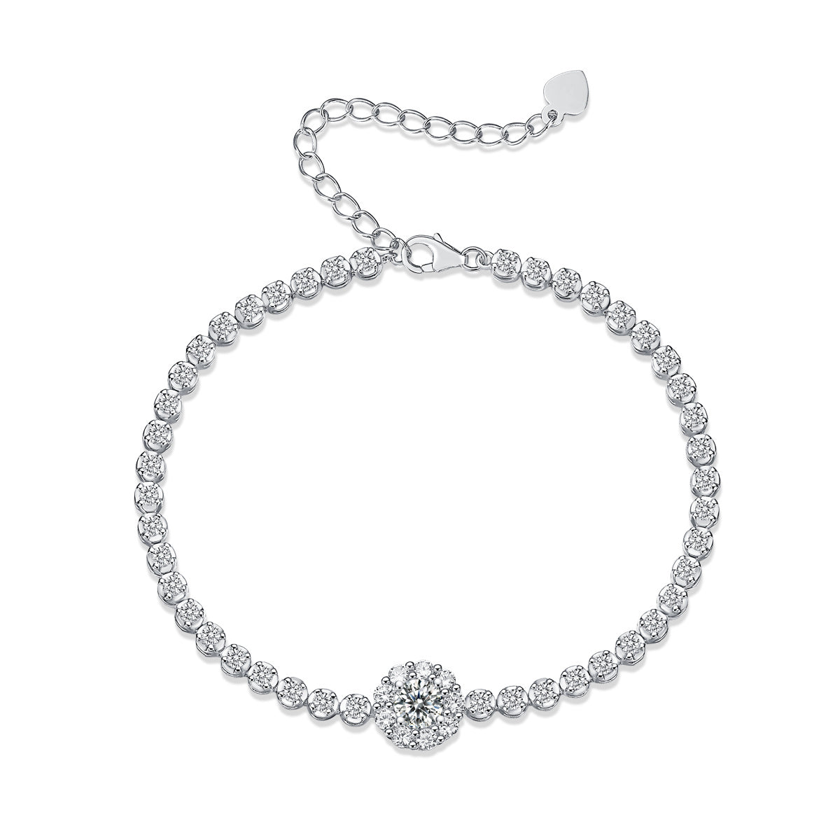 Magpie Bridge Luxury Moissanite Bracelet – Silver Diamond Look