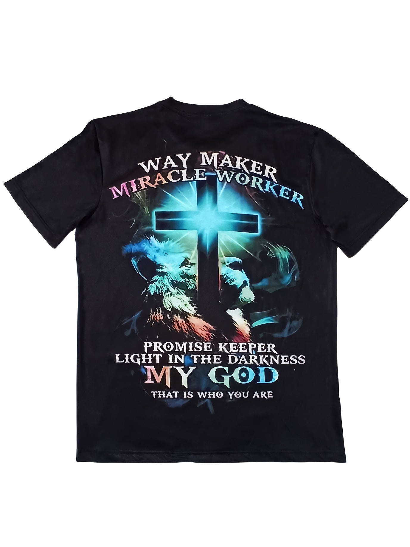 FaithVibe Way Maker 3D Digital Men’s Retro Summer T-Shirt