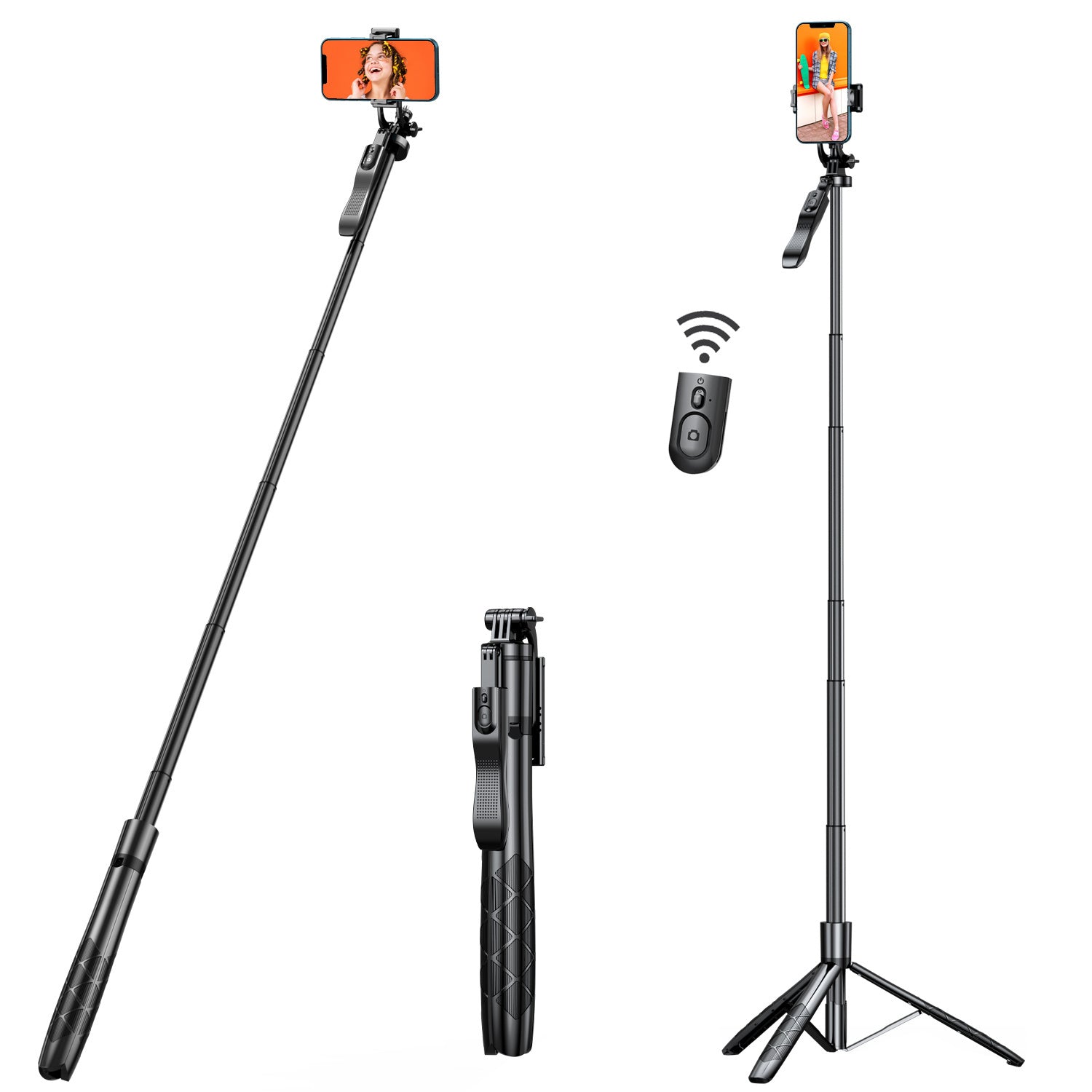 ProSnap 61" All-in-One Extendable Selfie Stick Tripod with Wireless Remote