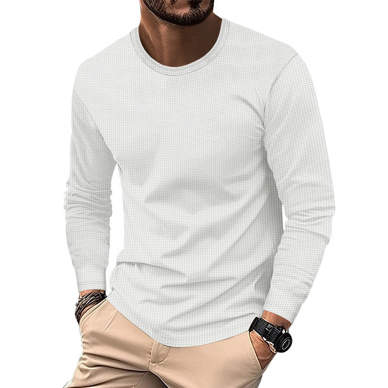 UrbanWeave Men’s Round Neck Waffle Casual Top