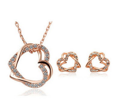 Heart’s Wish Moissanite Double-Tone Silver & Gold-Plated Jewelry Set