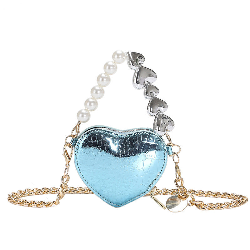 PearlHeart Mini Bag – Cute Candy Color Chain Shoulder Purse