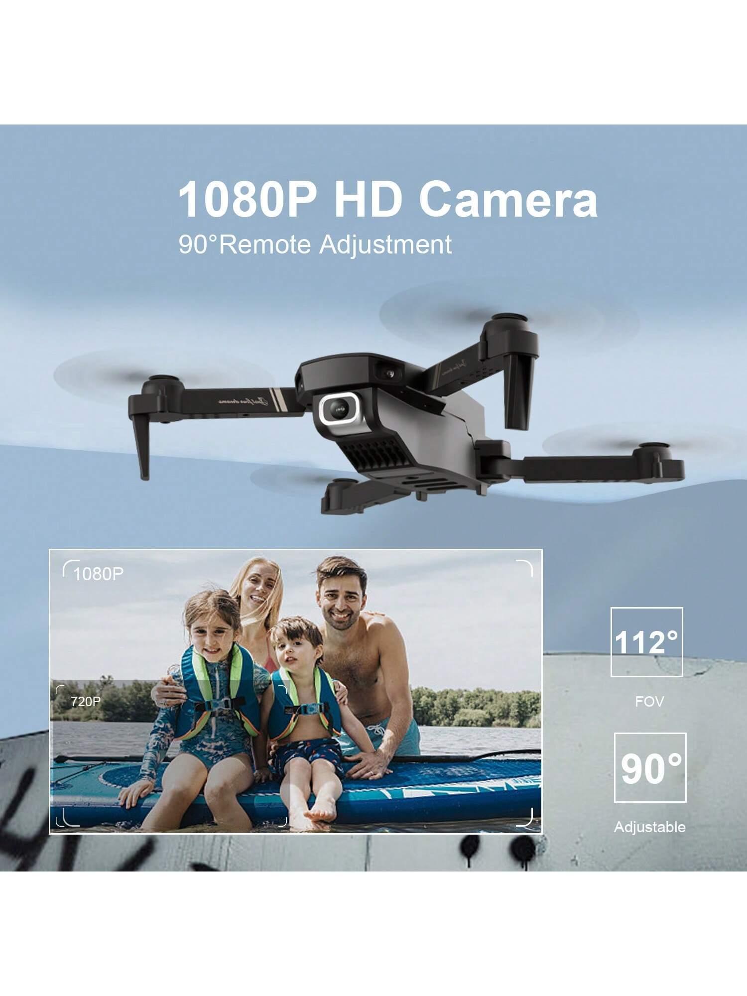 4DRC V4 Foldable Mini 4K HD Drone with 3 Batteries & Remote Control