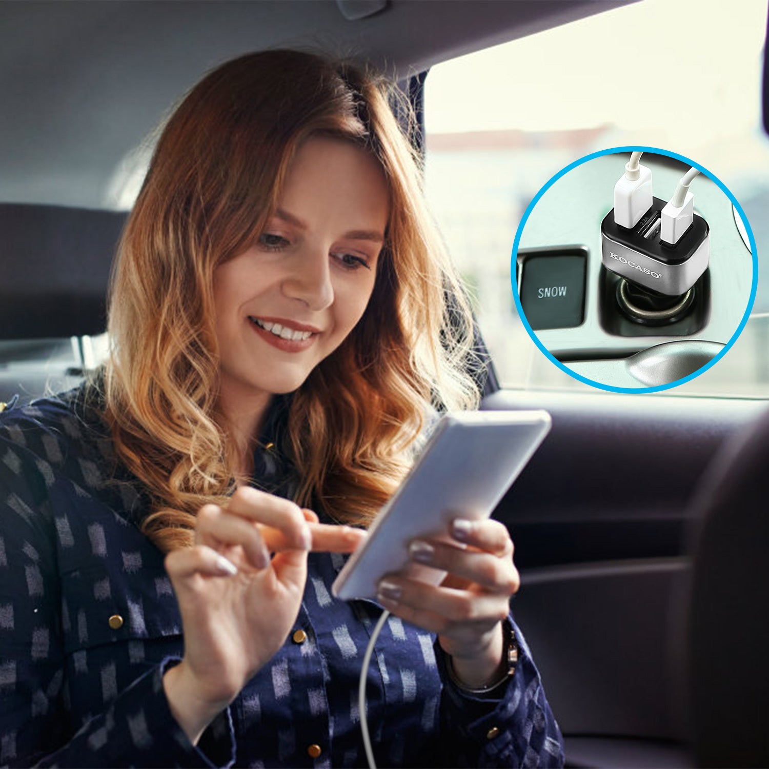 TurboDrive 30W 3-Port USB Car Charger for iPhone & Android