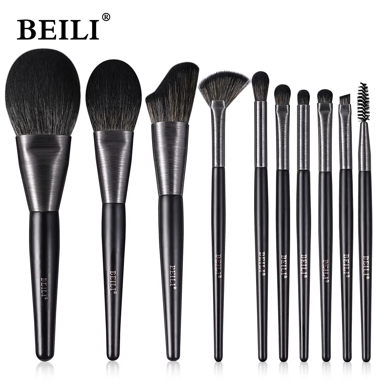 Beili Premium 10-Piece Kabuki Makeup Brush Set – Holiday Edition