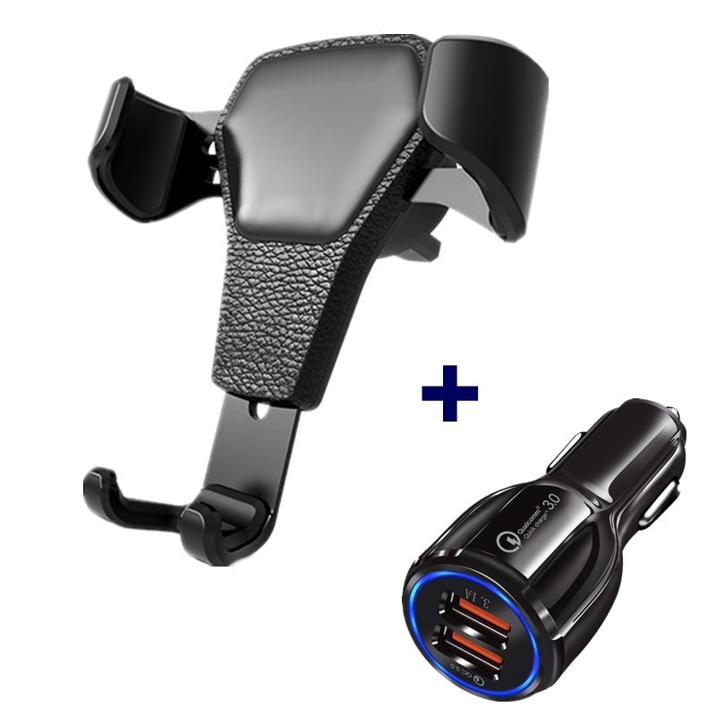 GripLux Leather Grain Gravity Car Phone Holder