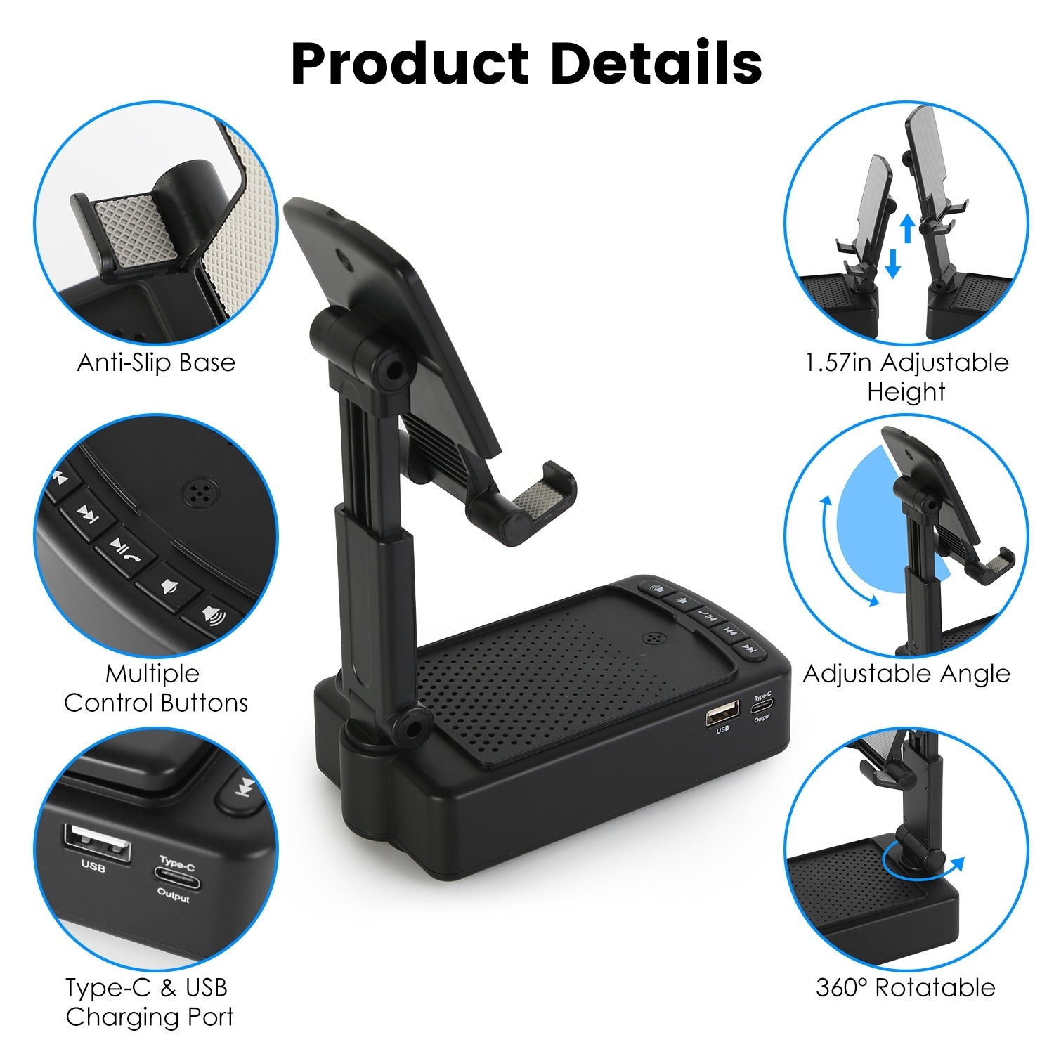 SoundStand HD Wireless Speaker Power Bank & Foldable Phone Stand