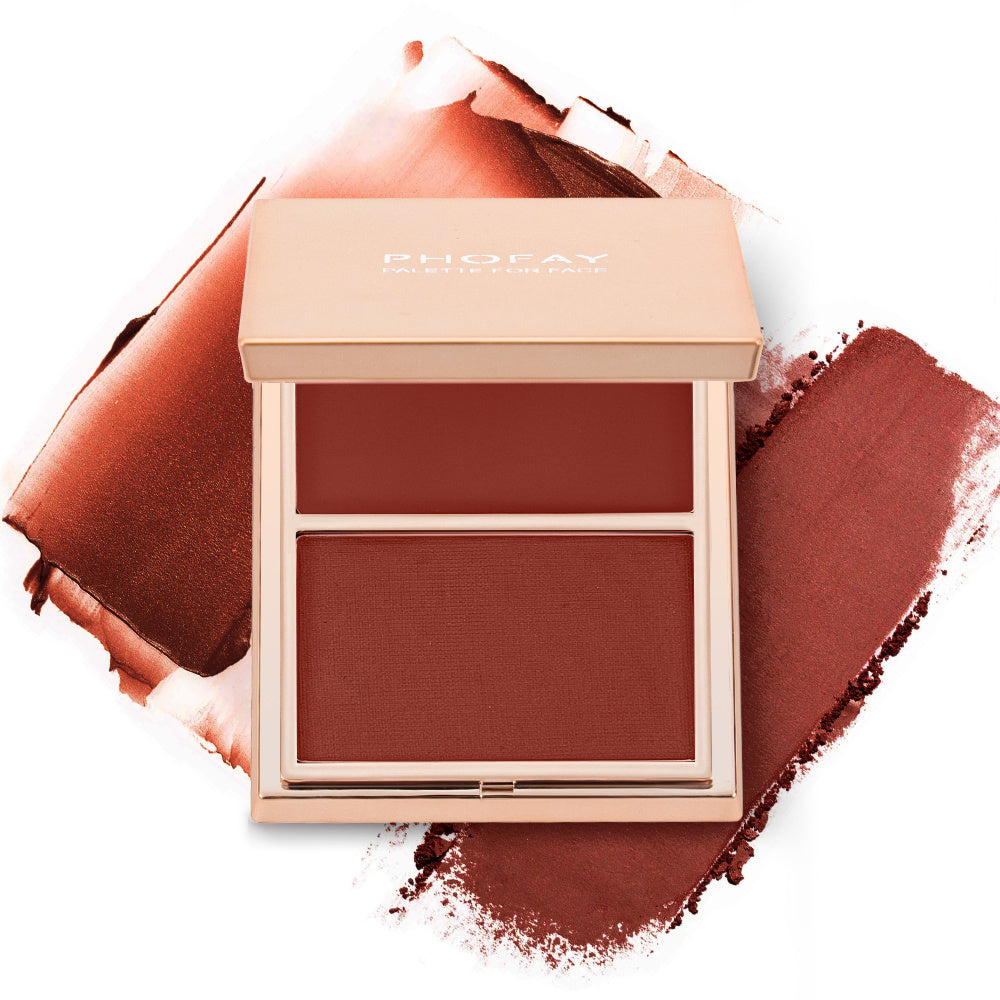 PHOFAY Cream–Powder Blush Duo – Natural Glow & Long-Wear Finish
