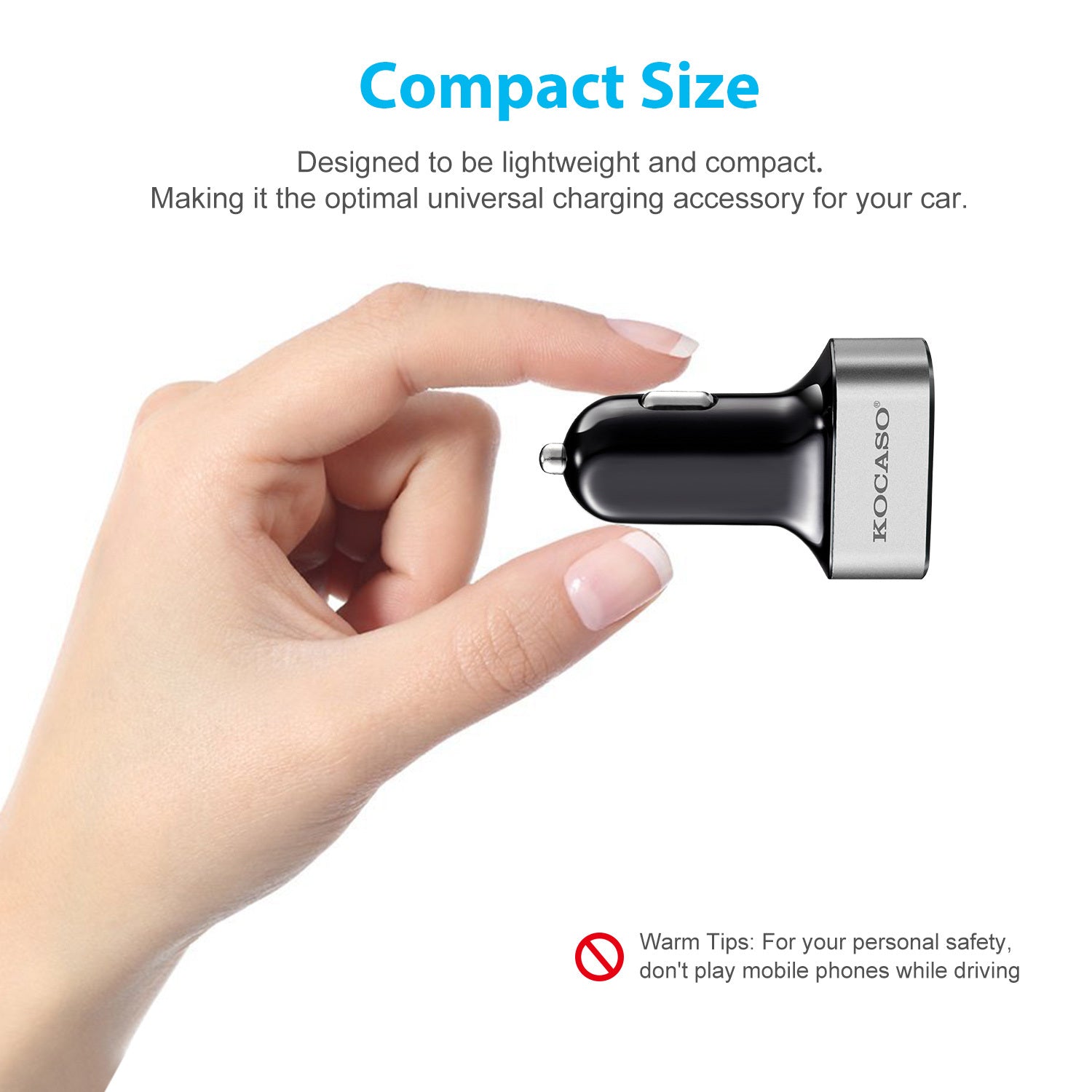 TurboDrive 30W 3-Port USB Car Charger for iPhone & Android