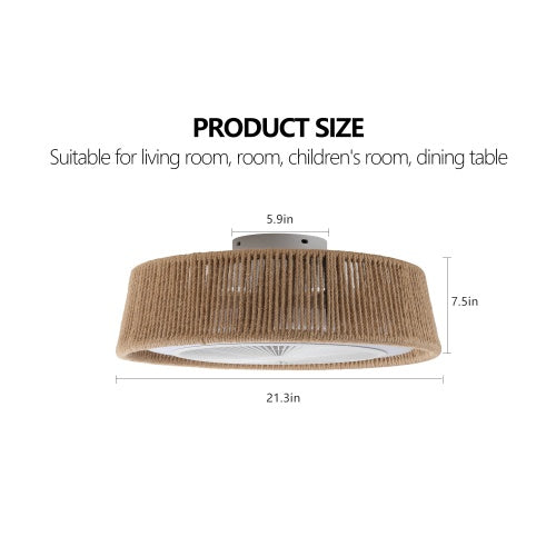 BohoBreeze LED Dimmable Ceiling Light with Built-in Fan