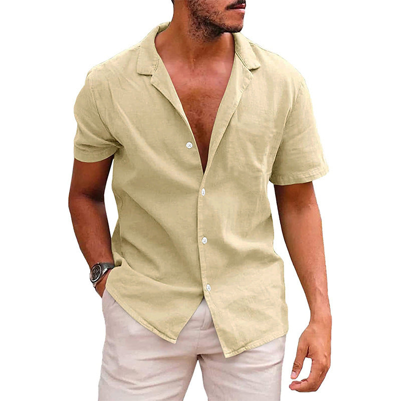 SunHaven Men’s Short Sleeve Button-Down Beach Shirt