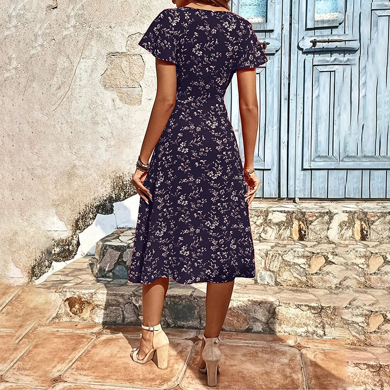 Summer Floral Print Maxi Dress