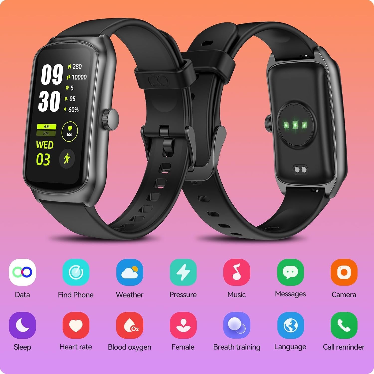 AmoTech Unisex AMOLED Smartwatch – Health & Activity Tracking Pro