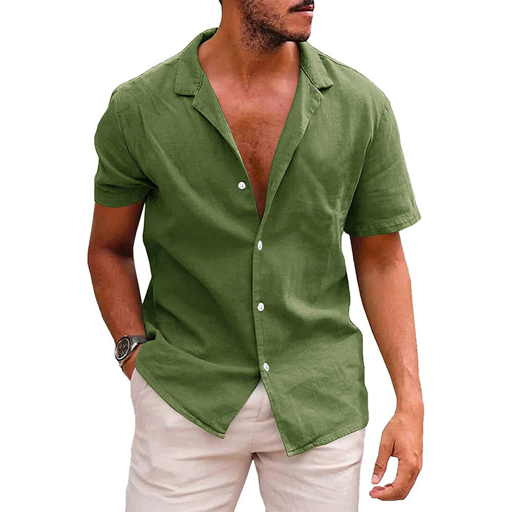 SunHaven Men’s Short Sleeve Button-Down Beach Shirt
