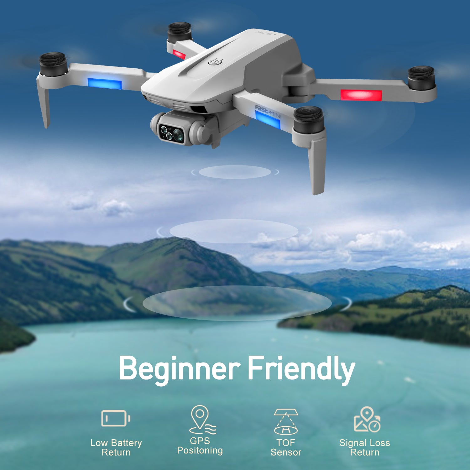 4DRC F8 GPS 5G WiFi Drone with 4K Dual Camera & HD LCD Screen