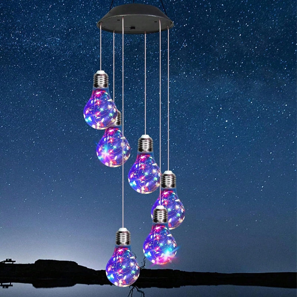 SolarGlow Colorful LED Bulb Wind Chimes (21.6")