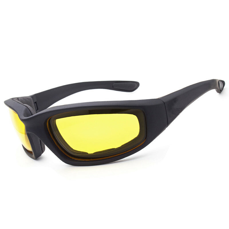 Cycling Sunglasses Chopper Outdoor Sports Glasses For Men Wrap Around UV400 Protection For Fishing Night Driving Glasses Wind Resistant Yellow Lens