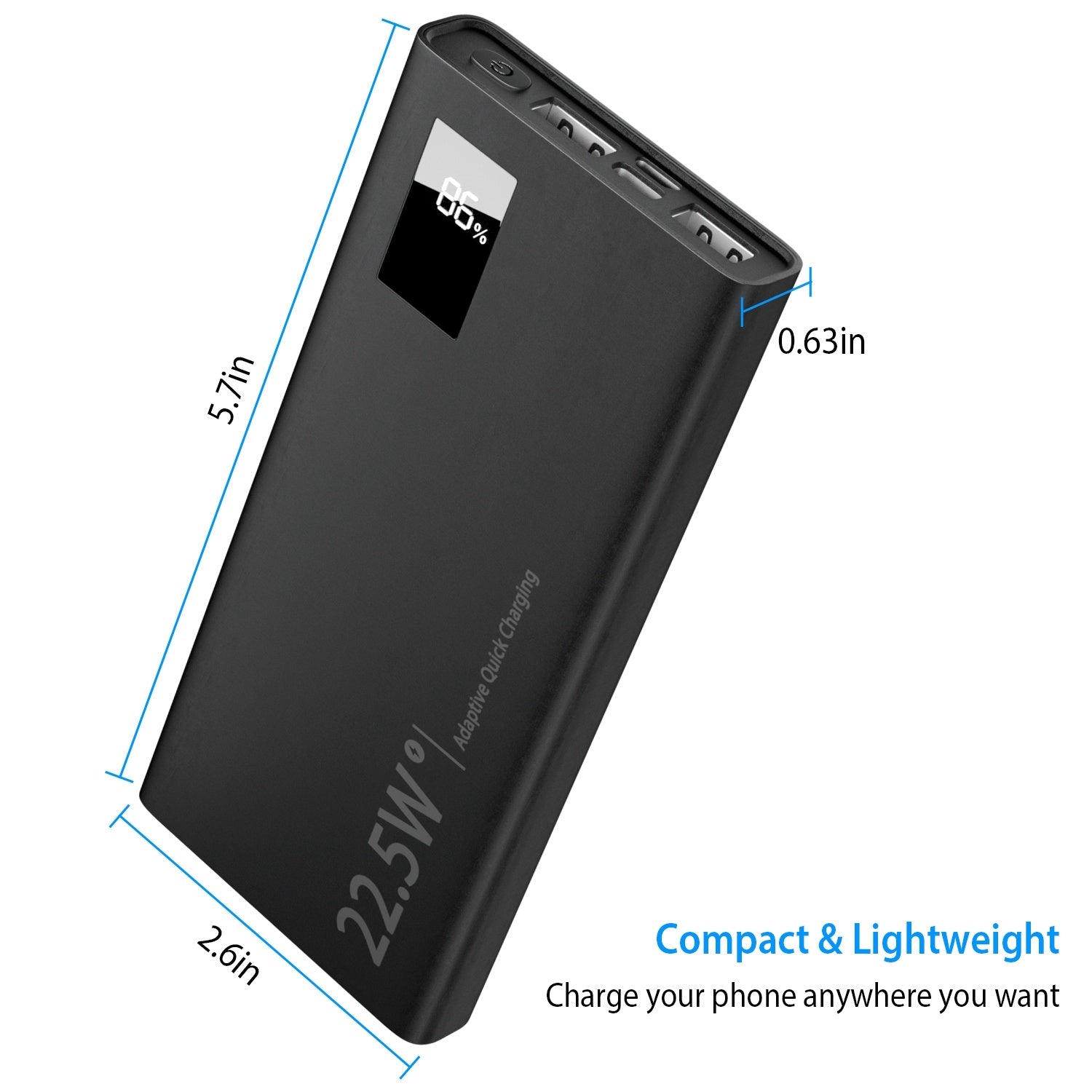 TurboCharge 22.5W PD QC3.0 LED Display Portable Power Bank