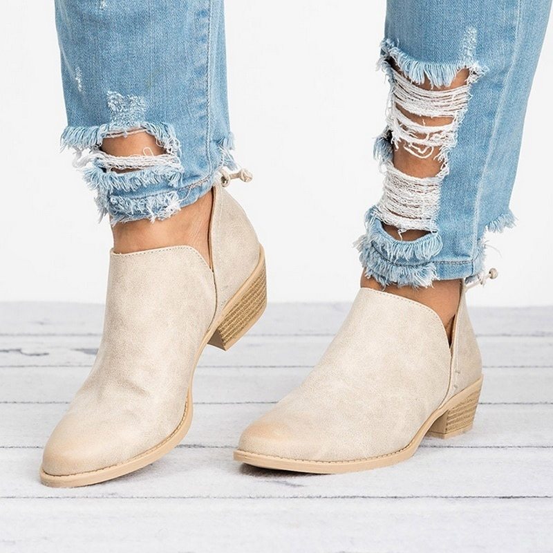 Women’s Retro High Heel Ankle Boots – Elegant Autumn Fashion Leather Shoes