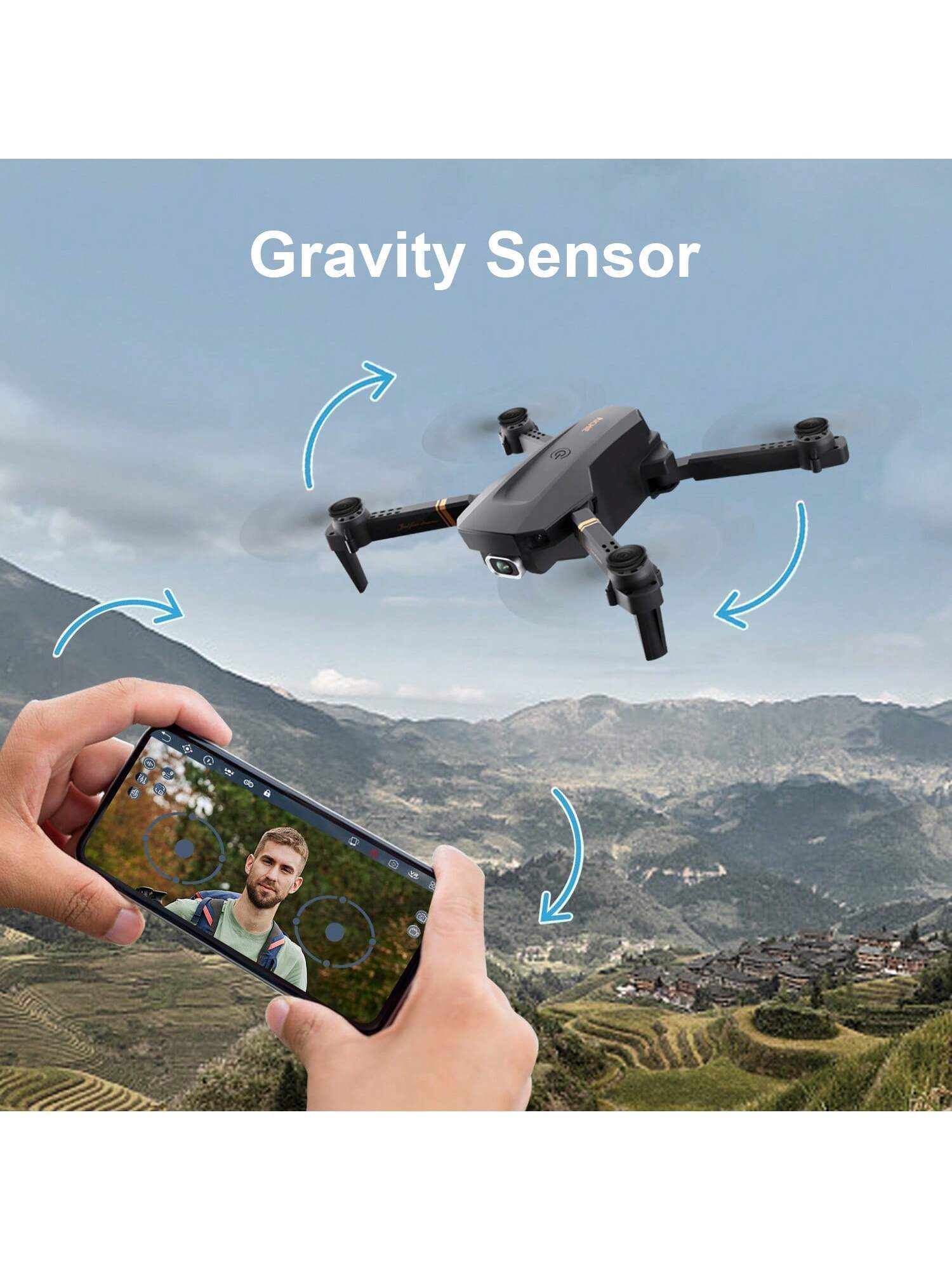 4DRC V4 Foldable Mini 4K HD Drone with 3 Batteries & Remote Control