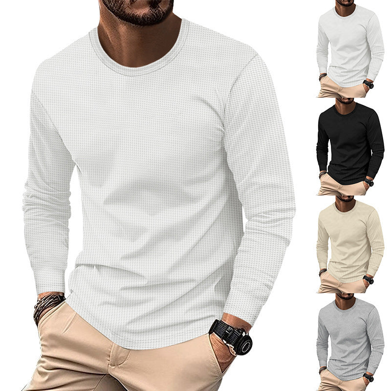 UrbanWeave Men’s Round Neck Waffle Casual Top