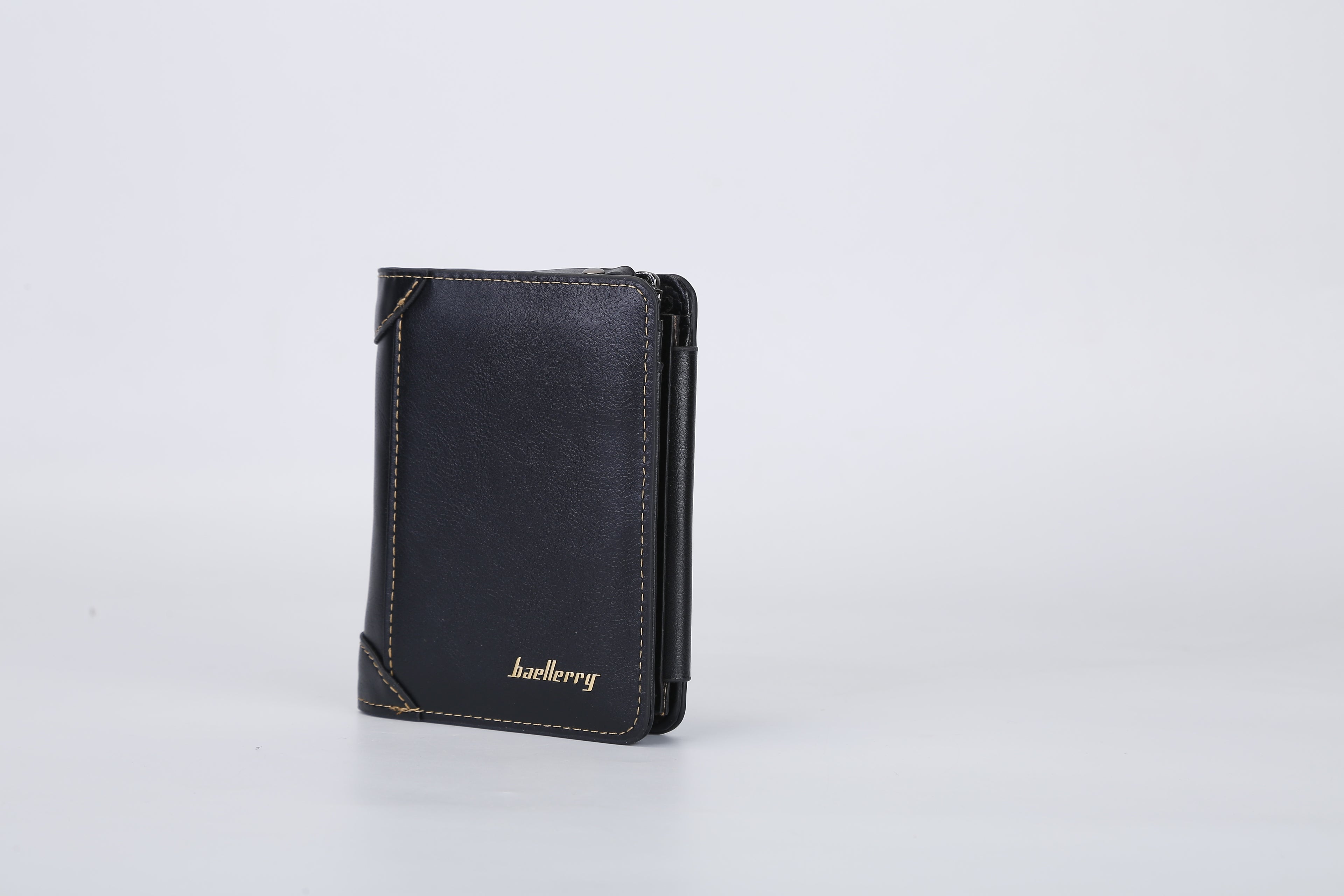 Trifold Leather Wallet with Zipper & 14 Card Slots