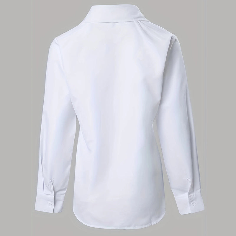 Women’s Contrast Lace Button-Down Blouse – Long Sleeve Fall Fashion Top