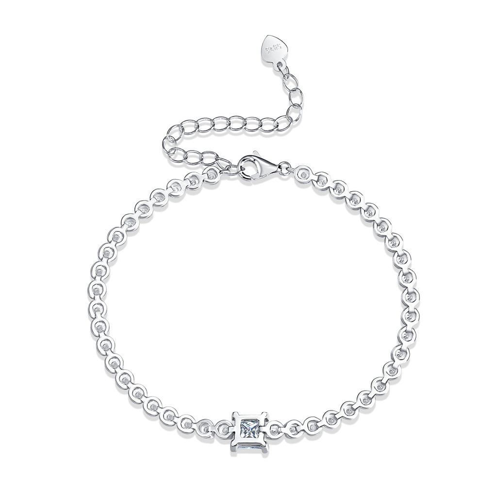 Rubik’s Cube Luxury Moissanite Silver Bracelet – Premium Diamond-Inspired Jewelry