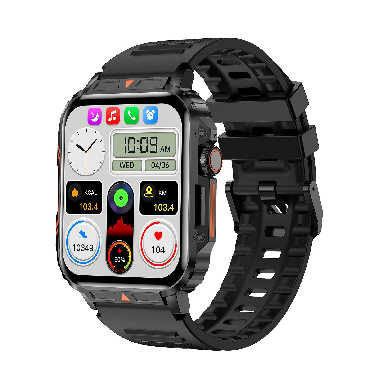 L81 PowerSquare Smartwatch – Rugged Outdoor Fitness & Call Tracker