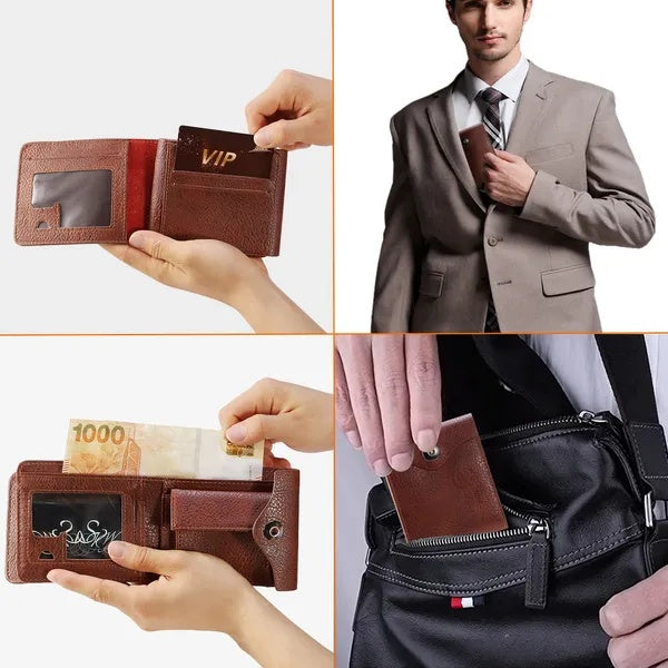 Men’s PU Leather Slim Bifold RFID Wallet