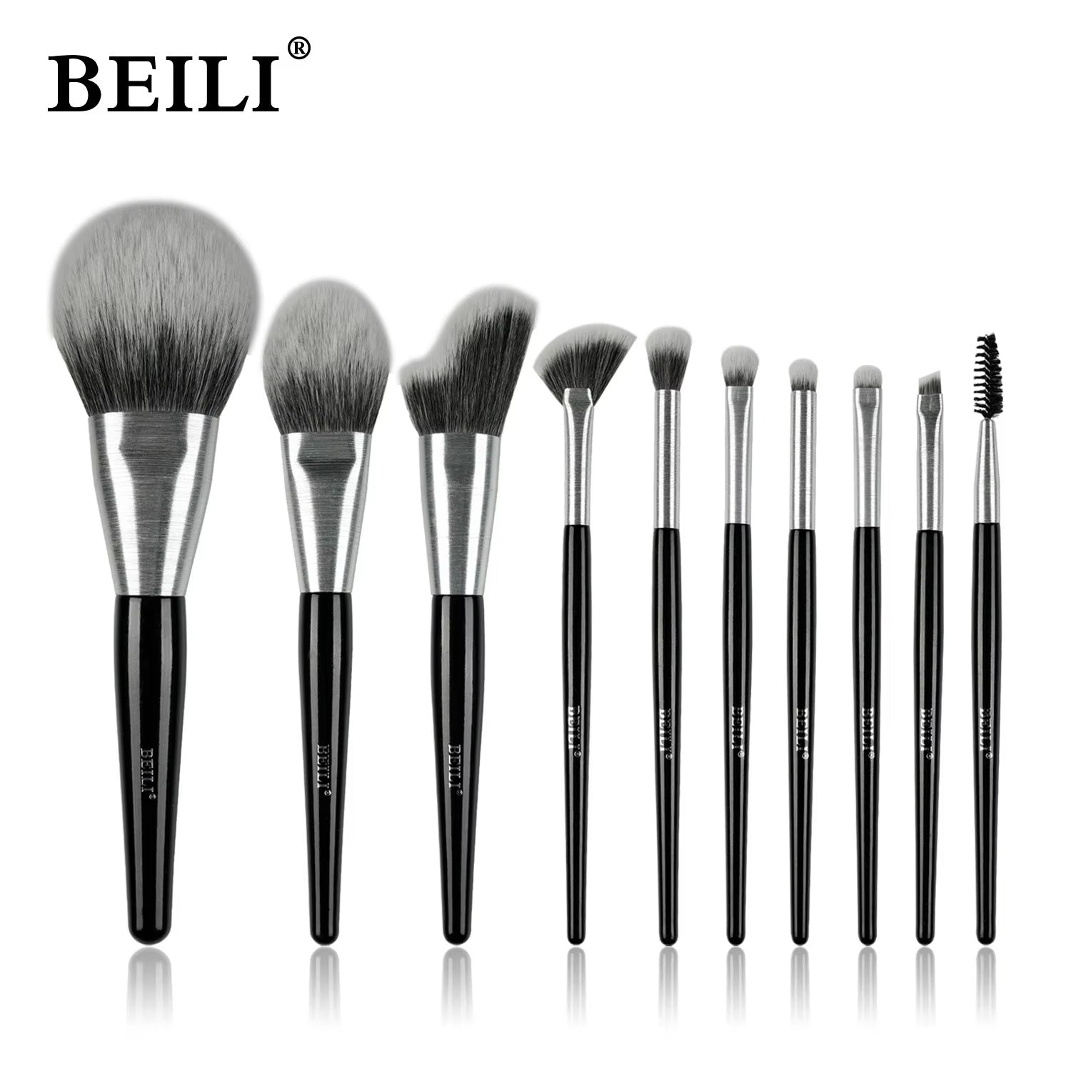 Beili Premium 10-Piece Kabuki Makeup Brush Set – Holiday Edition